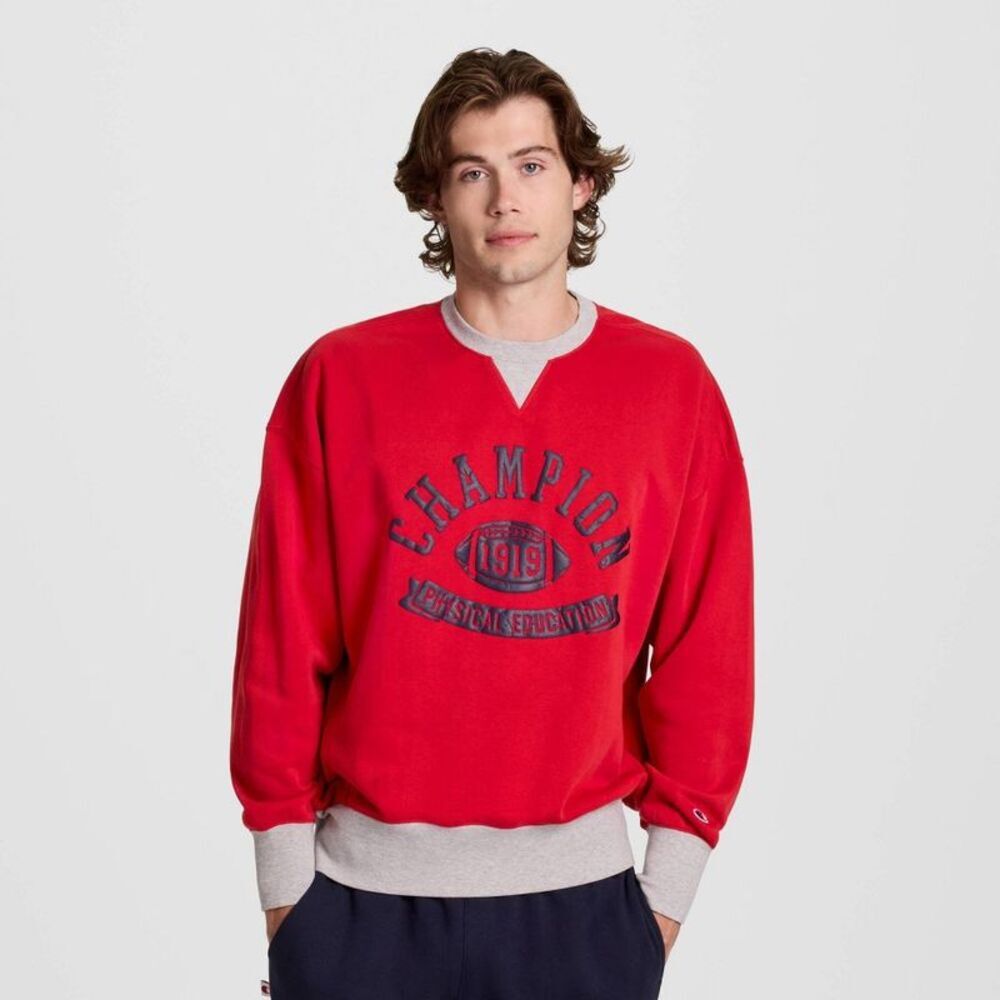 Champion Men's Physical Education Colorblocked Sweatshirt - Lava Falls XL